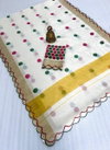 MG 483 Linen With Gold Jari Border Printed Whoesale Saree Suppliers In Mumbai
